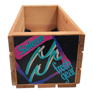 Vintage Salem Cigarettes Wood 24 CD Storage Holder Crate Promo Retro '90s